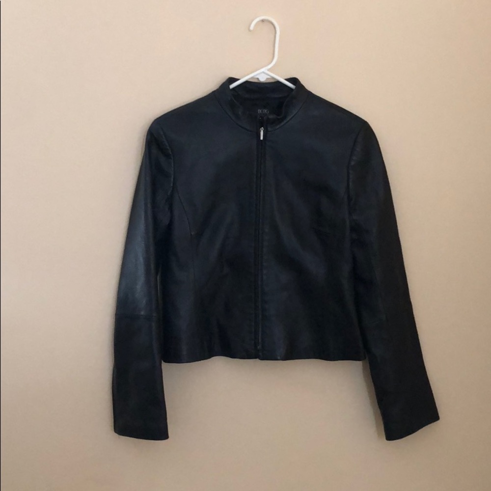 BCBG Max Azria Black Lambskin Leather Jacket